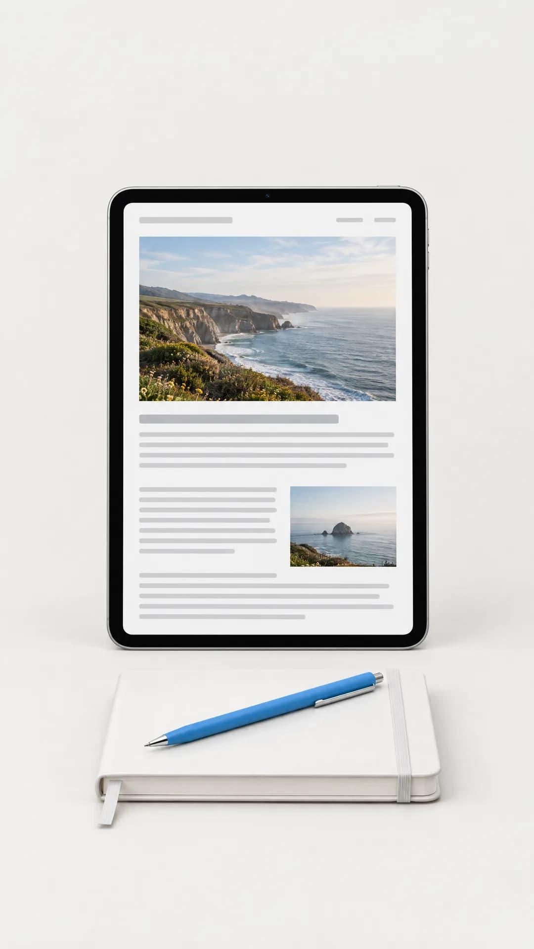 Blog sayfası açık tablet