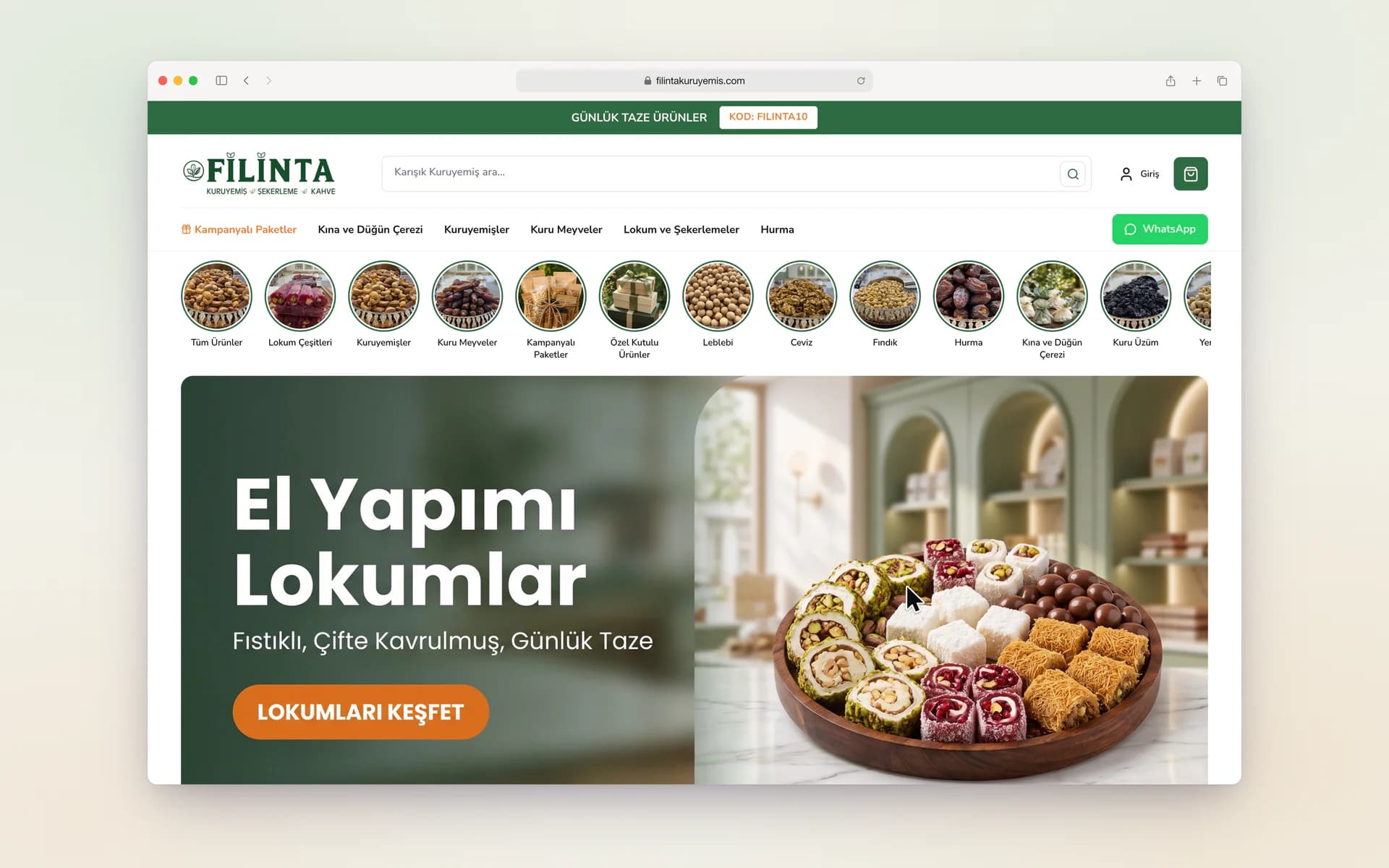 A 36-second walkthrough of what we built for Filinta Kuruyemiş